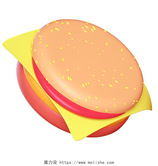 3D立体汉堡包素材图PNG3DC4D